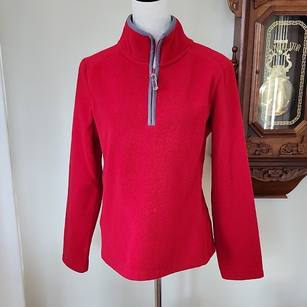 Old Navy Red Quarter-Zip Fleece Pullover, M